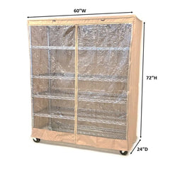 Storage Shelving Unit Cover fits racks 60W x 24D 72H one