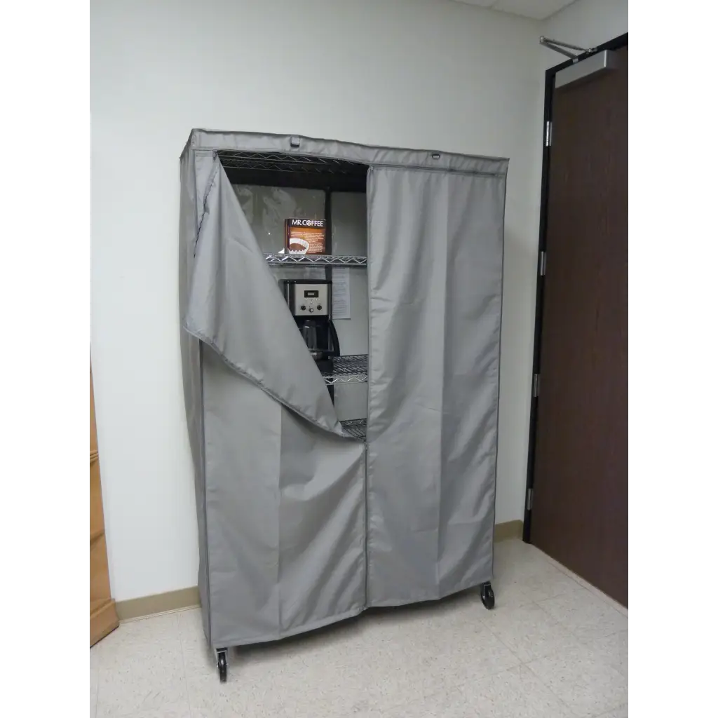 Storage Shelving Unit Cover fits racks 72W x 24D 78H in Grey