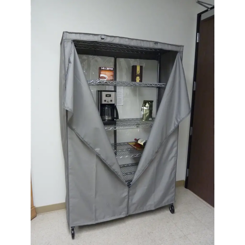 Wall Rack Cover Wire Rack Shelving Covers Sizes 72 24 78 Full Grey | Formosa Covers