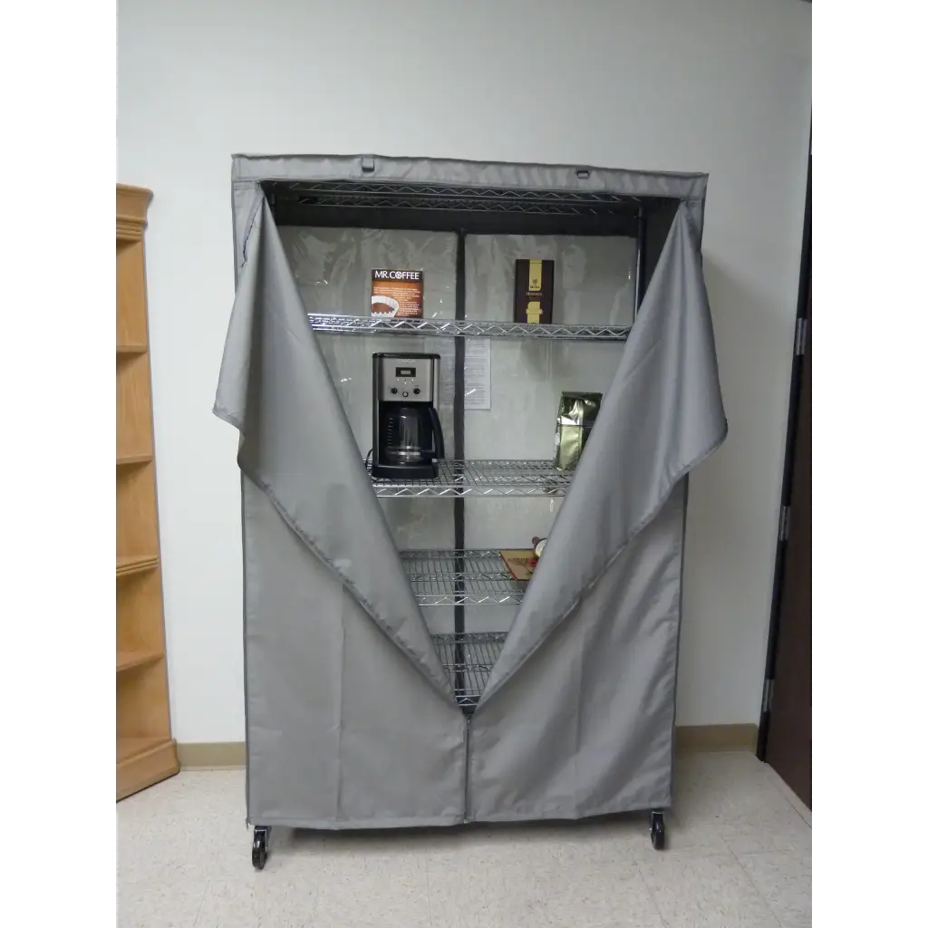 Storage Shelving Unit Cover fits racks 72W x 24D 78H in Grey