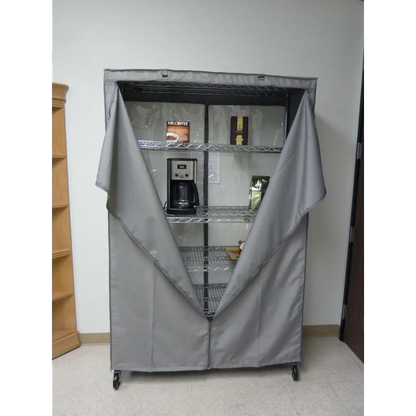 Storage Shelving Unit Cover fits racks 72W x 24D 78H in Grey