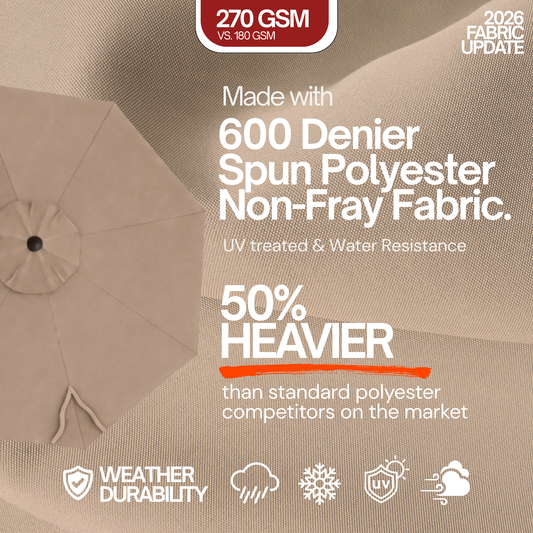 9ft Market Patio Umbrella 8 Rib Replacement Canopy Taupe - Formosa Covers