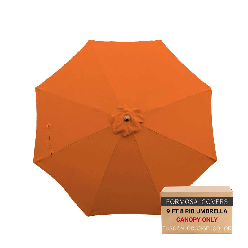 9ft Market Patio Umbrella 8 Rib Replacement Canopy Tuscan Orange