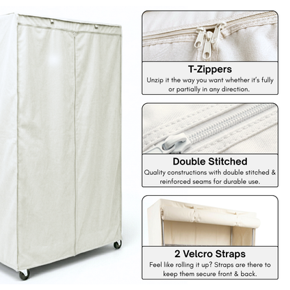 Storage Shelving Unit Cover, fits racks 48"W x 18"D x 72"H in Off White - Formosa Covers