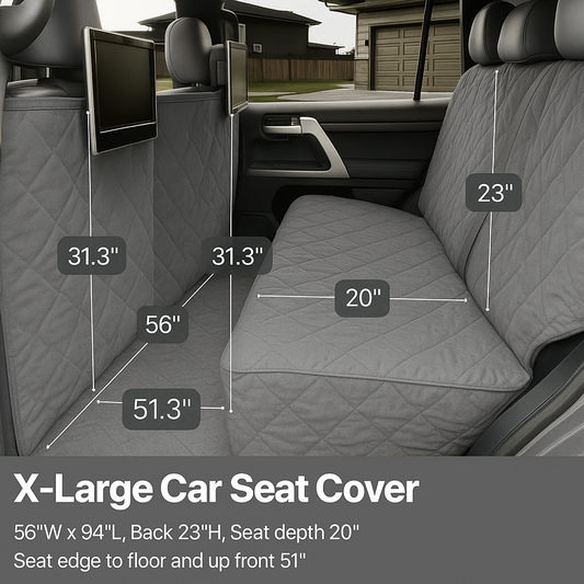 X-Large Car Seat Cover For Dogs and Pets 56"W Grey