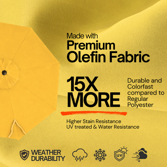 9ft Market Patio Umbrella 6 Rib Replacement Canopy Yellow Olefin - Formosa Covers