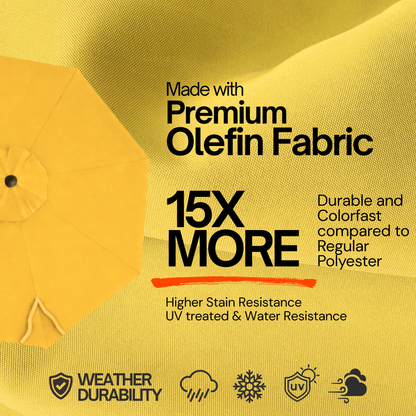 9ft Market Patio Umbrella 6 Rib Replacement Canopy Yellow Olefin - Formosa Covers