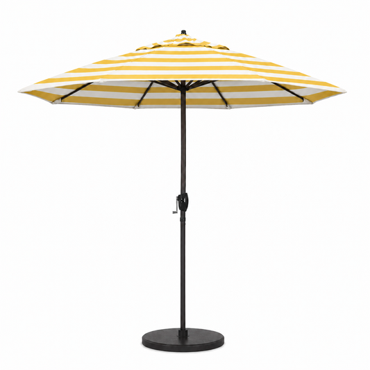 [SHIPS BY 6/16/26] 9ft Market Patio Umbrella 6 Rib Replacement Canopy Yellow Cabana Stripe - Formosa Covers