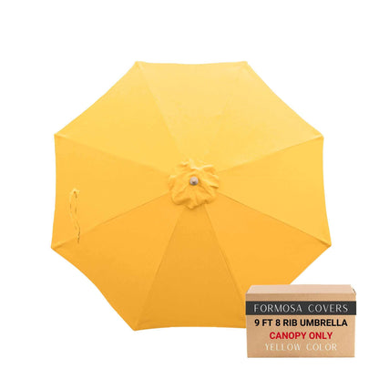 Patio Umbrella Replacement Canopy 9 ft 8 Rib Yellow