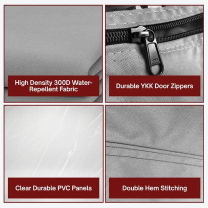 2+2 Passenger 3 Sided Driveable Golf Cart Enclosure for Short Roof 58"L Open Front - Grey