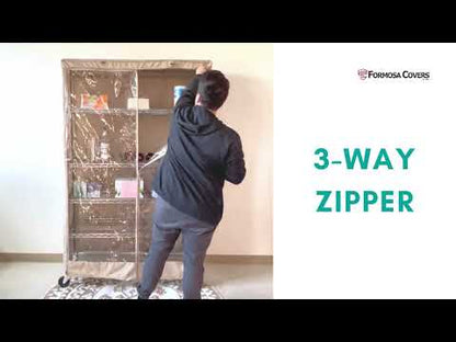 Storage Shelving Unit Cover, fits racks 30"W x 18"D x 72"H one side see through panel in Off White