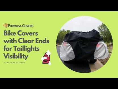 Dual Bike Rack Cover For Transport (Fits 1-2 Bicycles) Large Translucent Ends NOW with License Plate Holder